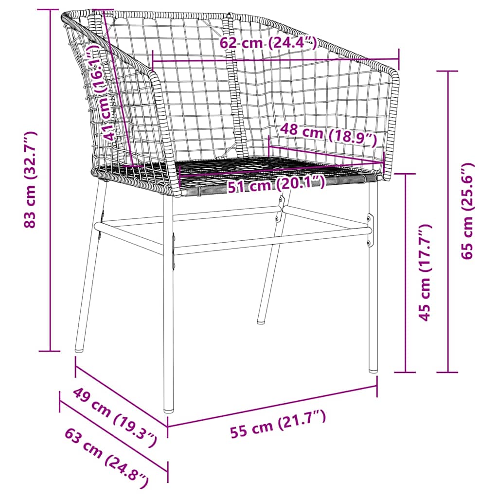 Set da Pranzo per Giardino 9 pz Nero polyrattan