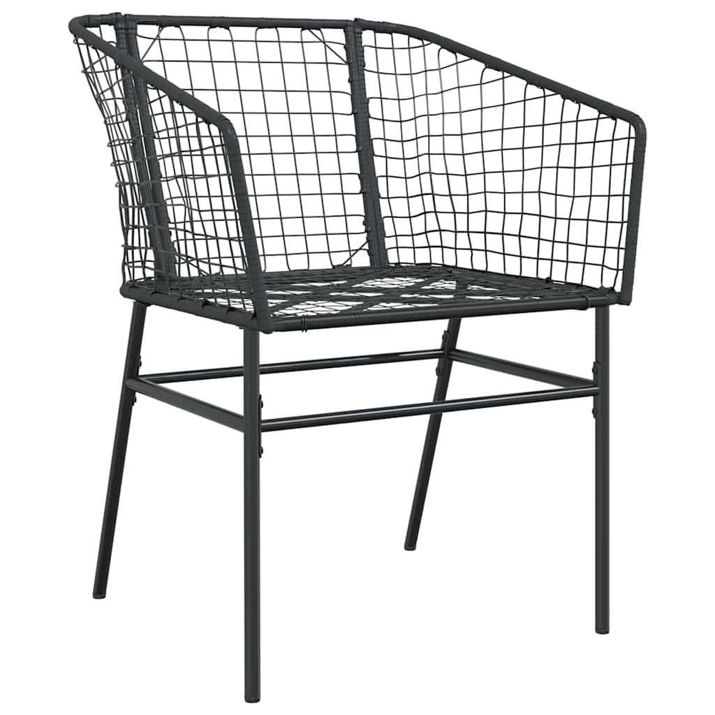 Set da Pranzo per Giardino 9 pz Nero polyrattan