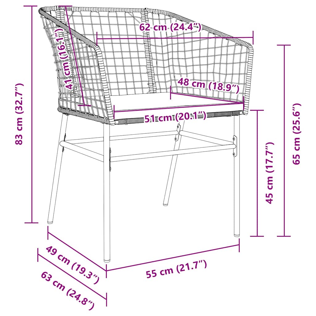 Set da Pranzo per Giardino 9 pz Nero polyrattan