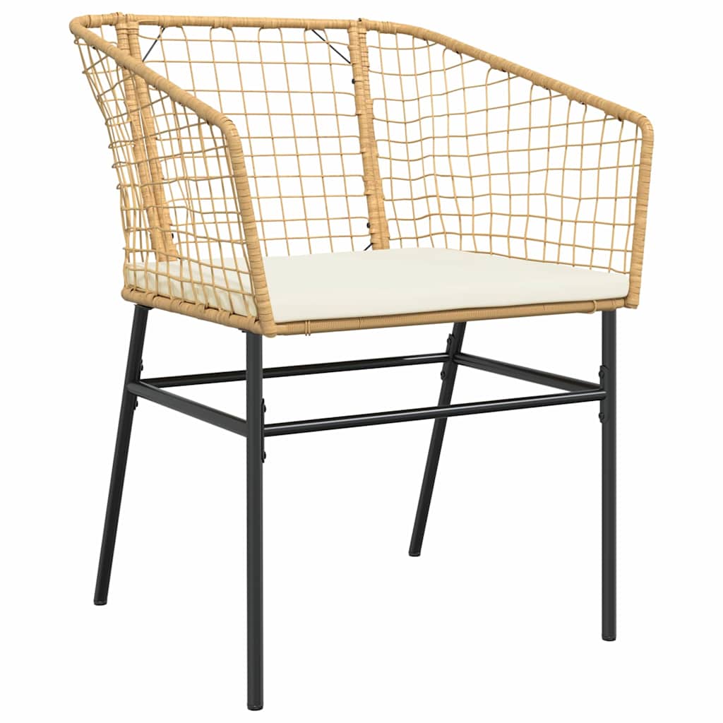 Set da Pranzo per Giardino 7 pz Marrone polyrattan