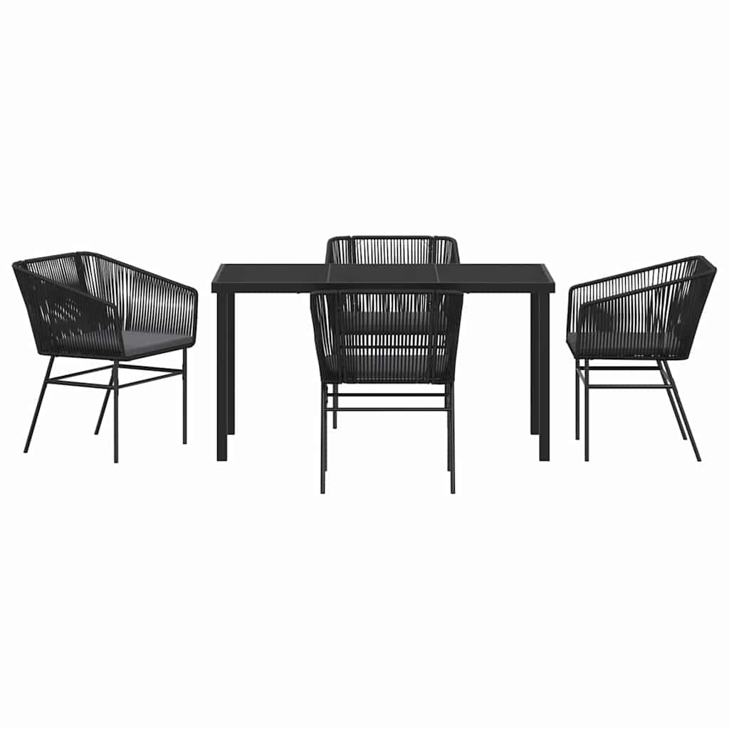 Set da Pranzo per Giardino 5 pz Nero