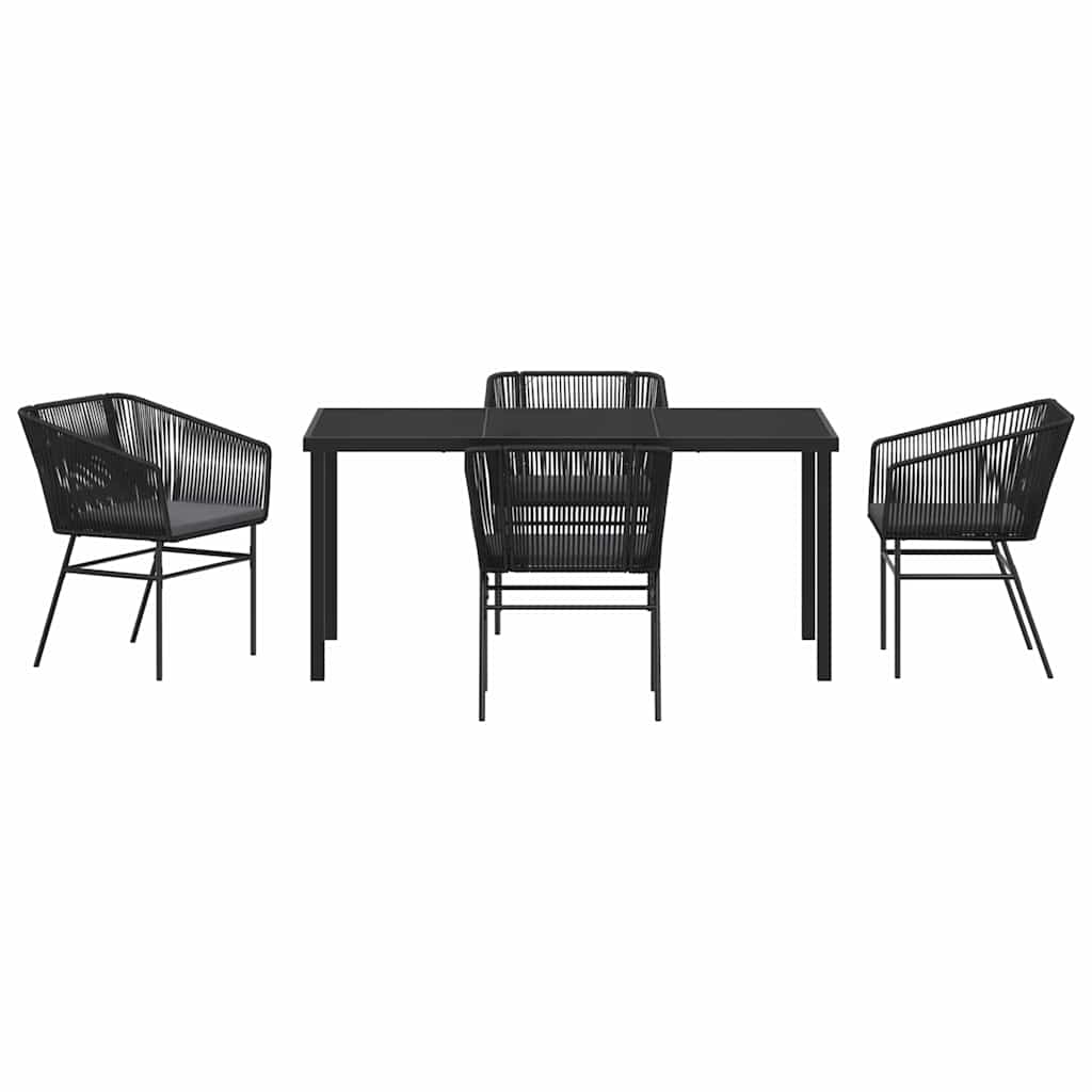 Set da Pranzo per Giardino 5 pz Nero