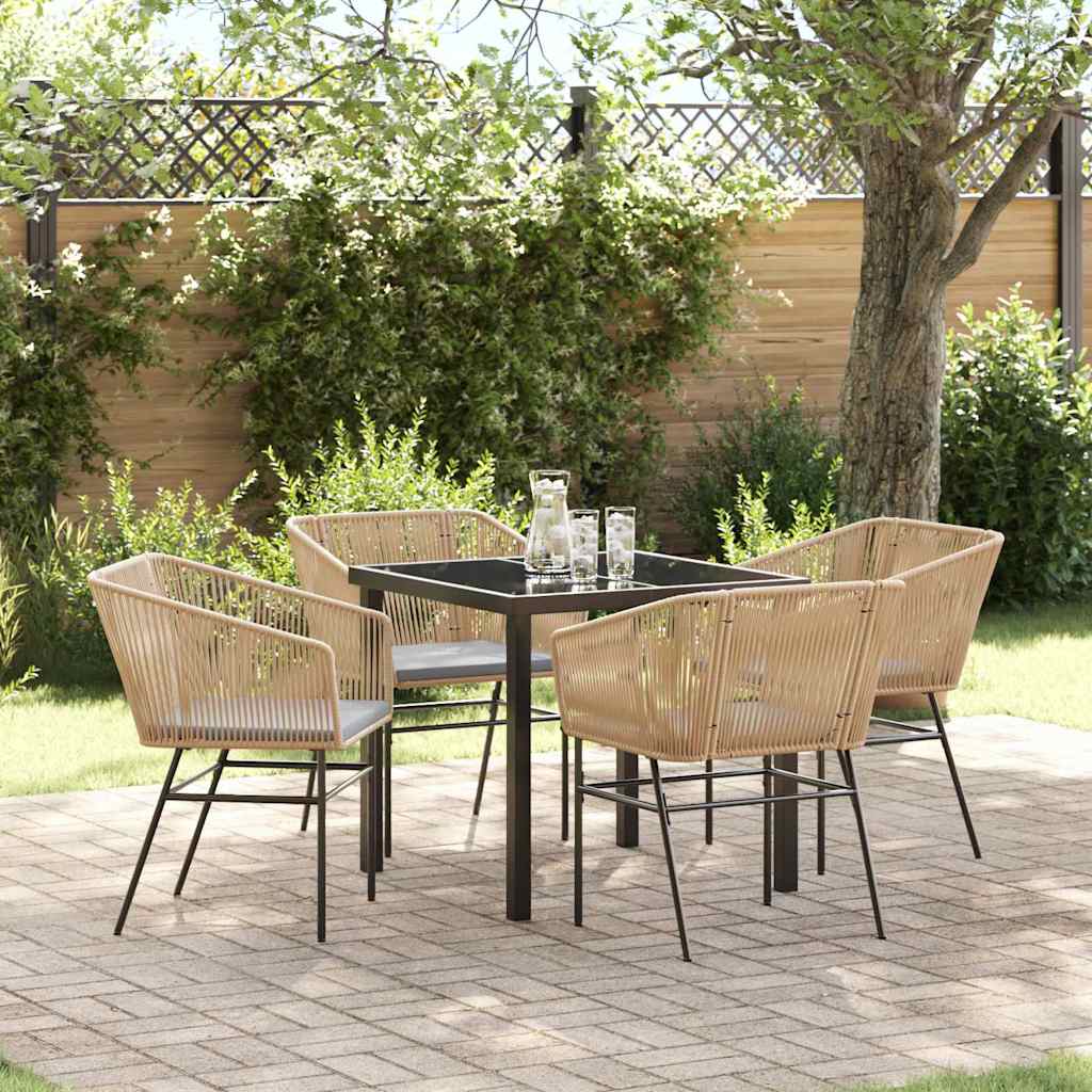 Set da Pranzo per Giardino 5 pz Marrone