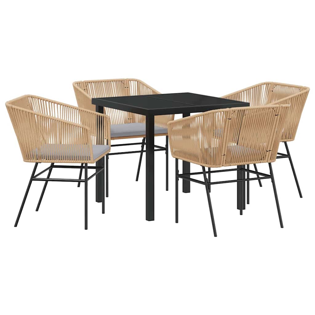 Set da Pranzo per Giardino 5 pz Marrone
