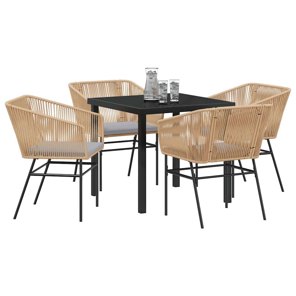 Set da Pranzo per Giardino 5 pz Marrone
