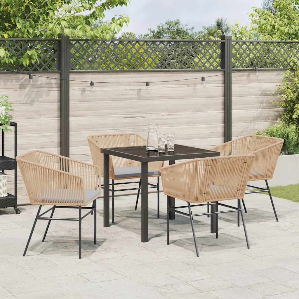Set da Pranzo per Giardino 5 pz Marrone