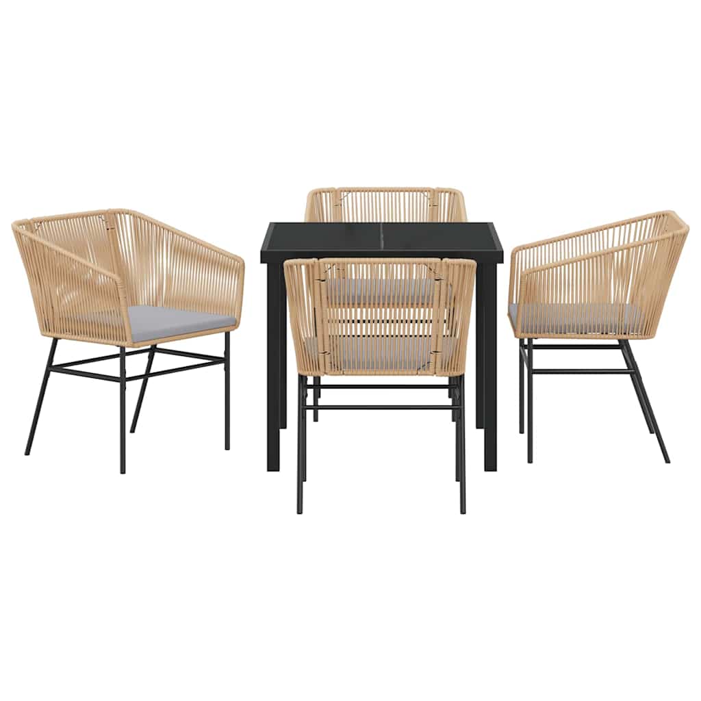 Set da Pranzo per Giardino 5 pz Marrone