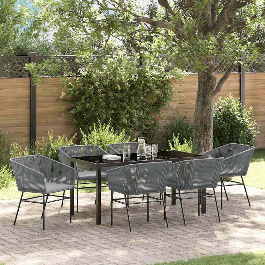 Set da Pranzo per Giardino 7 pz Grigio