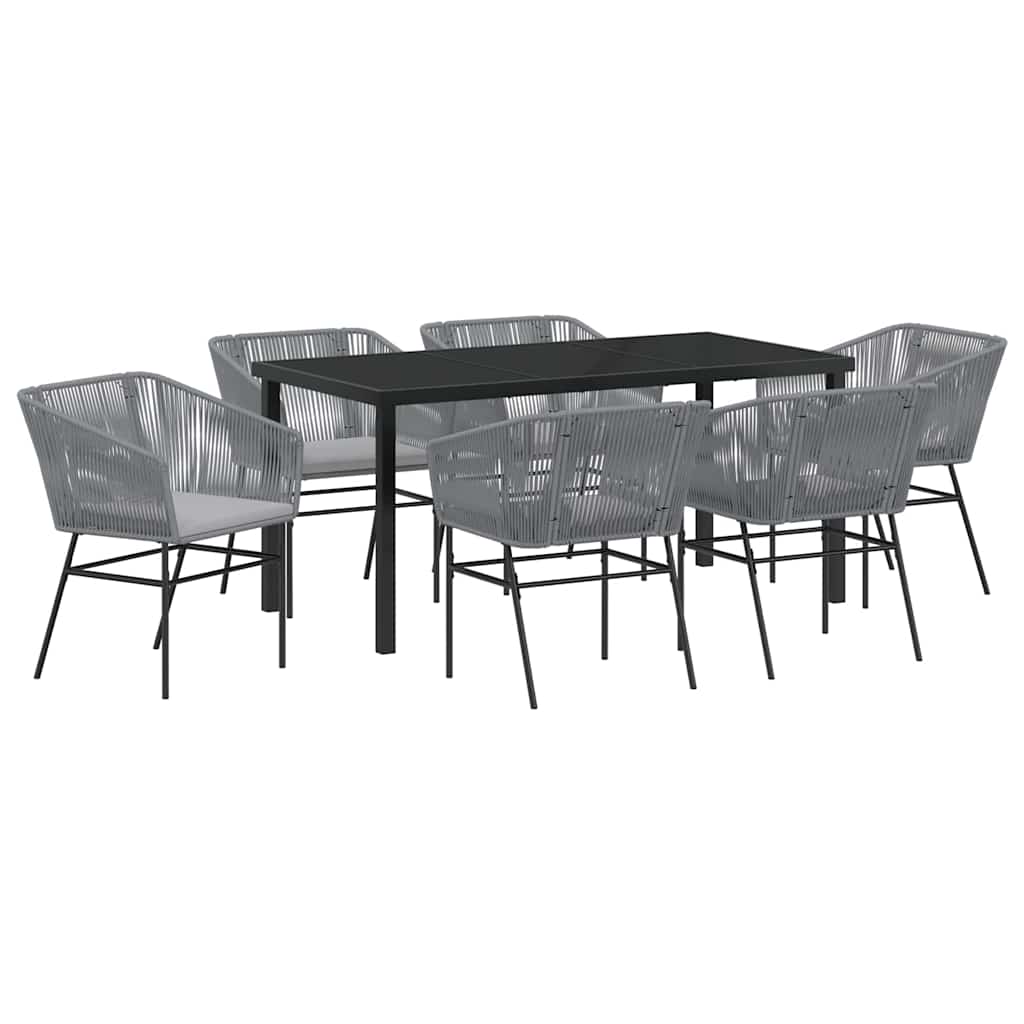 Set da Pranzo per Giardino 7 pz Grigio