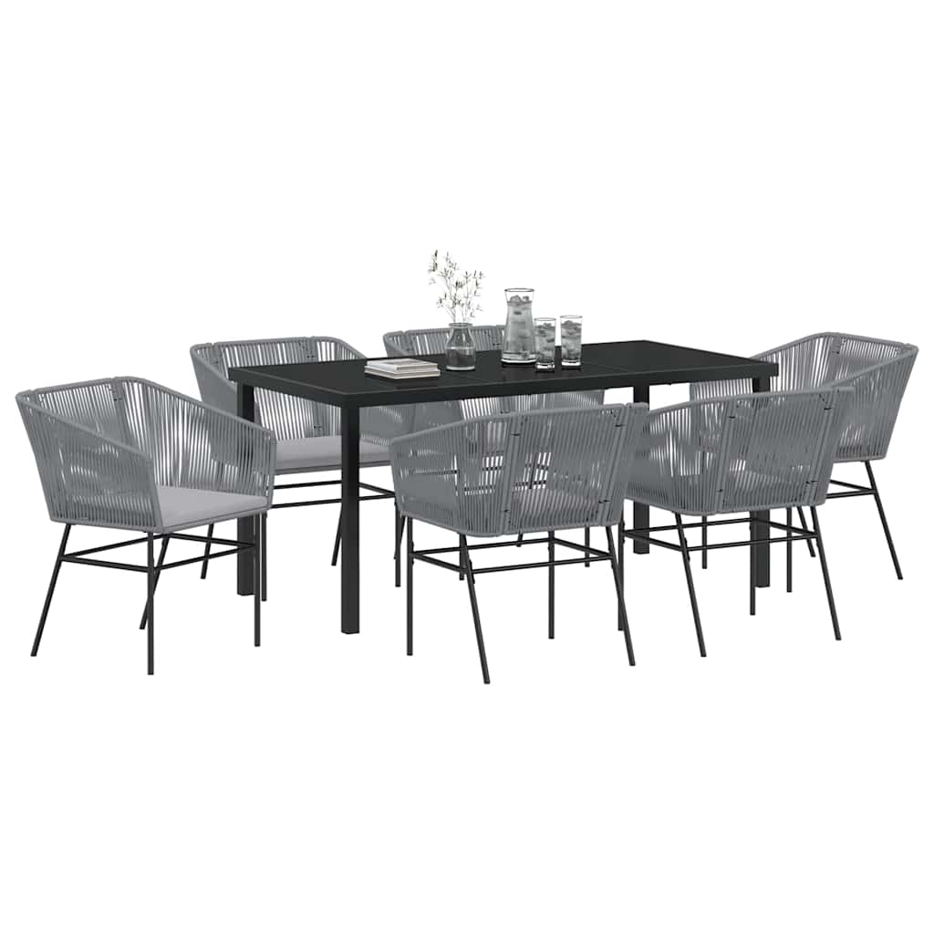 Set da Pranzo per Giardino 7 pz Grigio