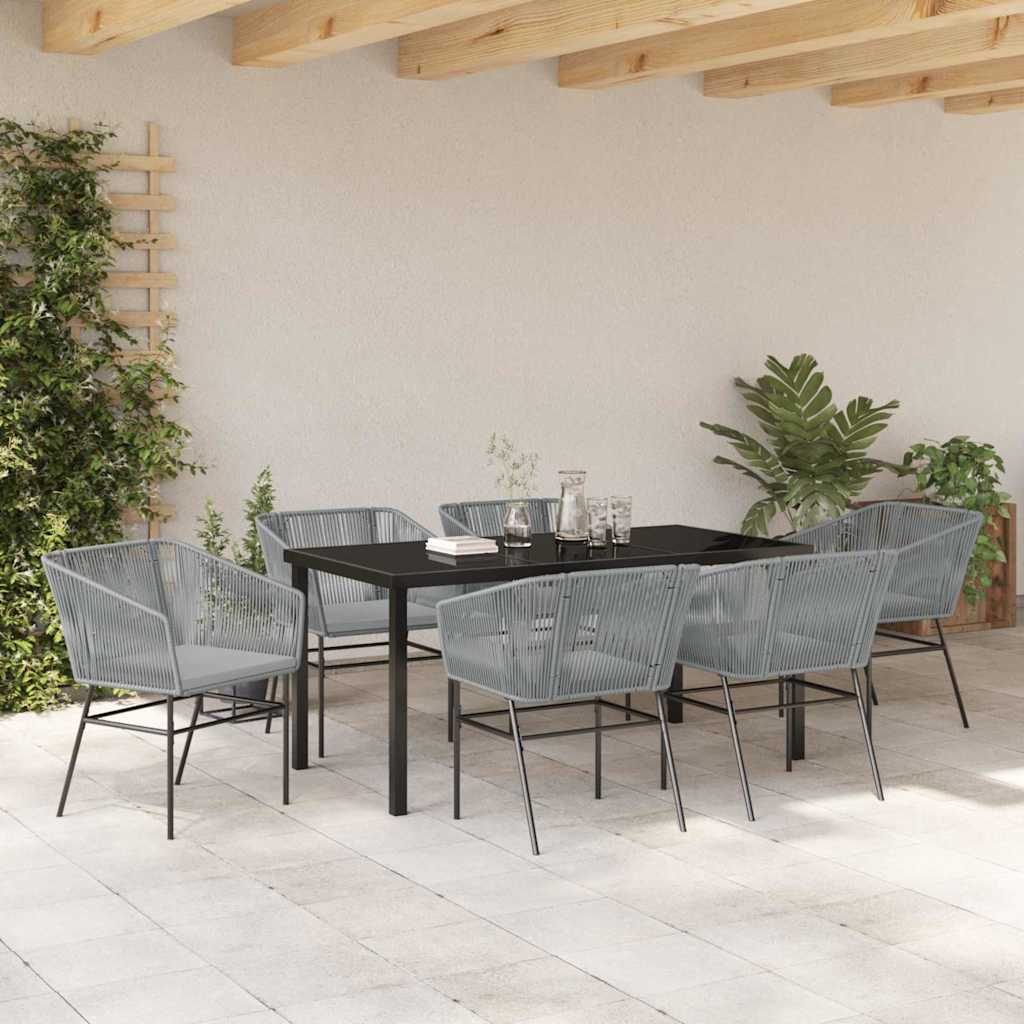 Set da Pranzo per Giardino 7 pz Grigio