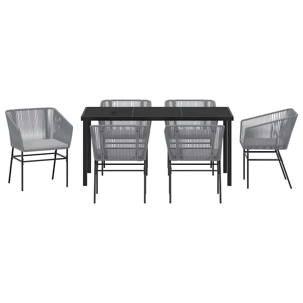 Set da Pranzo per Giardino 7 pz Grigio