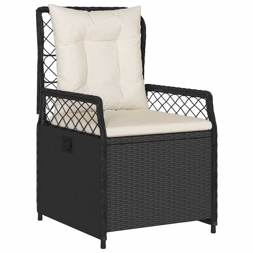 Set da Pranzo per Giardino 5 pz Nero polyrattan