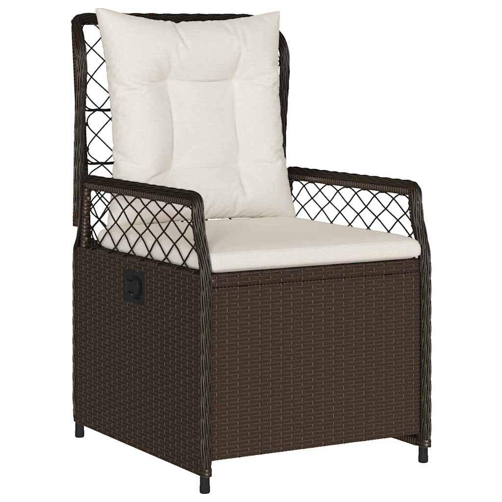 Set da Pranzo per Giardino 5 pz Marrone polyrattan