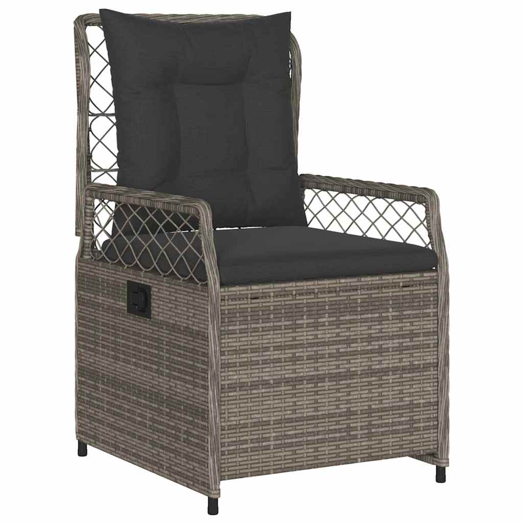 Set da Pranzo per Giardino 5 pz Grigio polyrattan