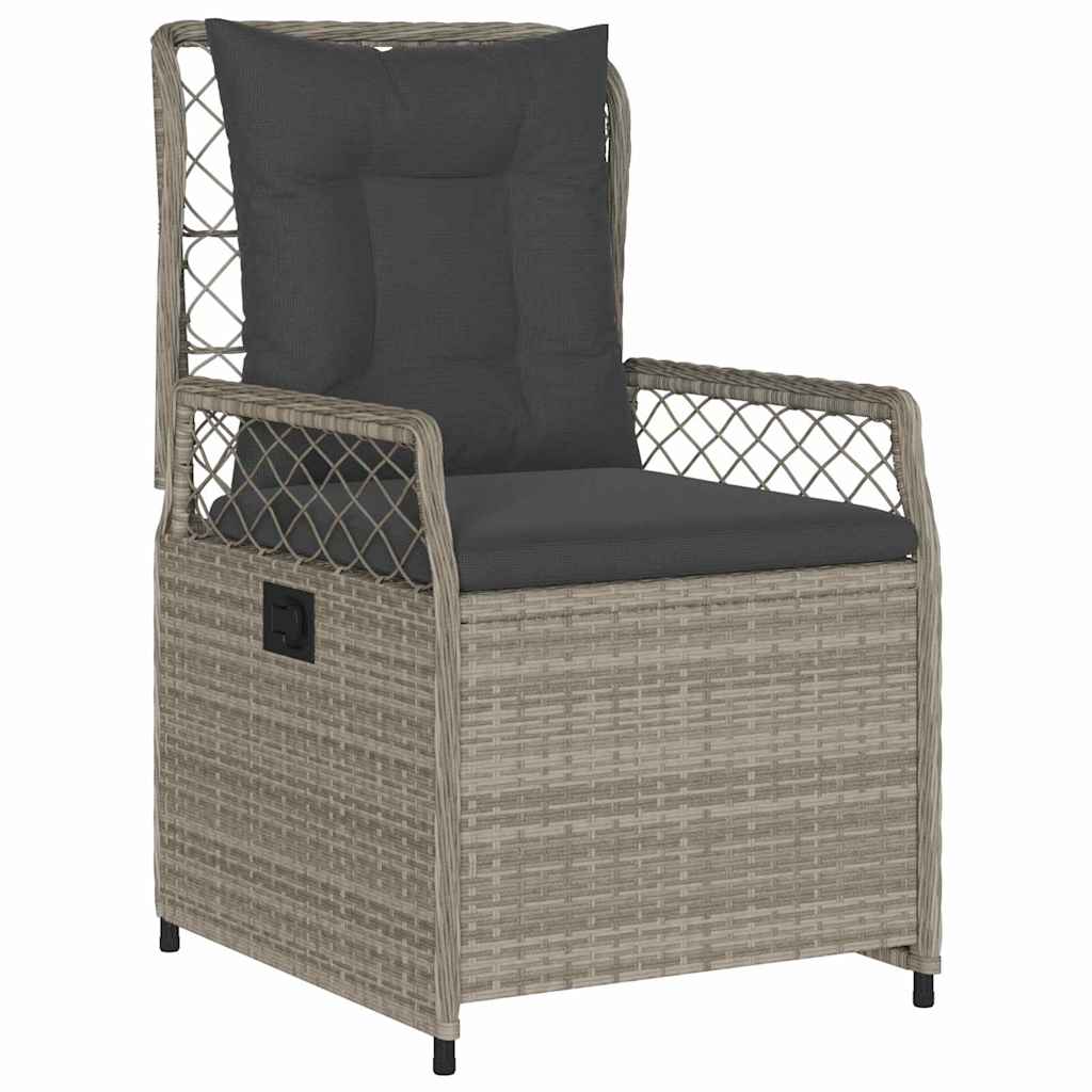 Set da Pranzo per Giardino 5 pz Grigio chiaro polyrattan