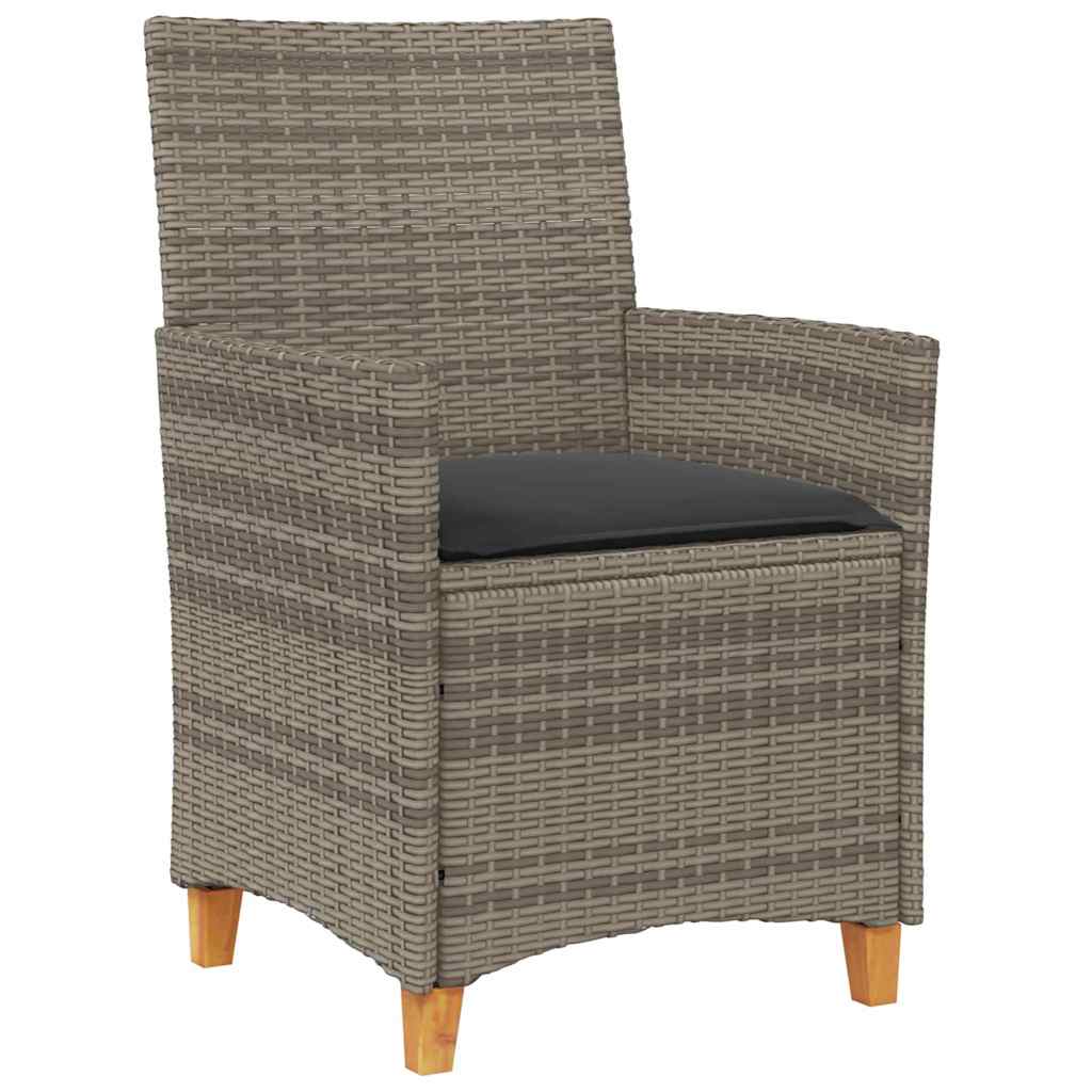 Set da Pranzo per Giardino 5 pz Grigio polyrattan