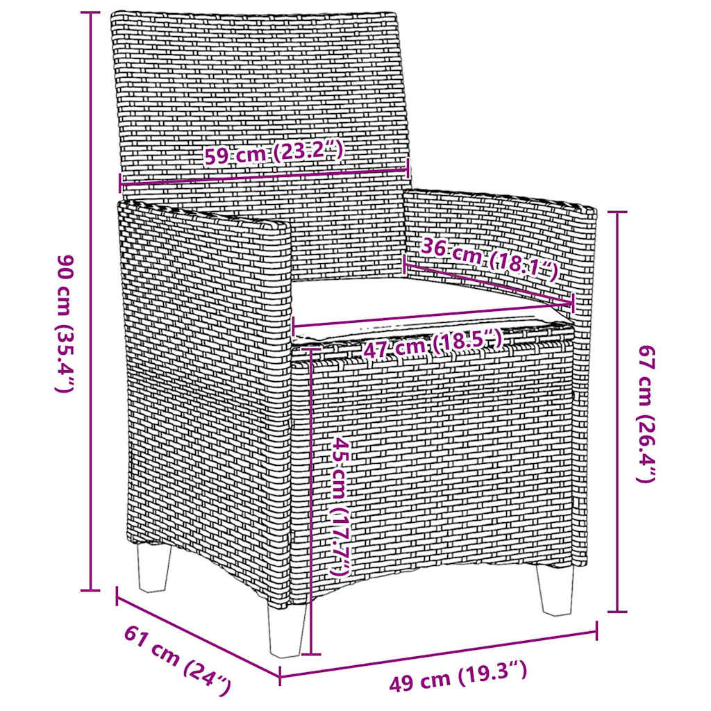 Set da Pranzo per Giardino 5 pz Grigio polyrattan
