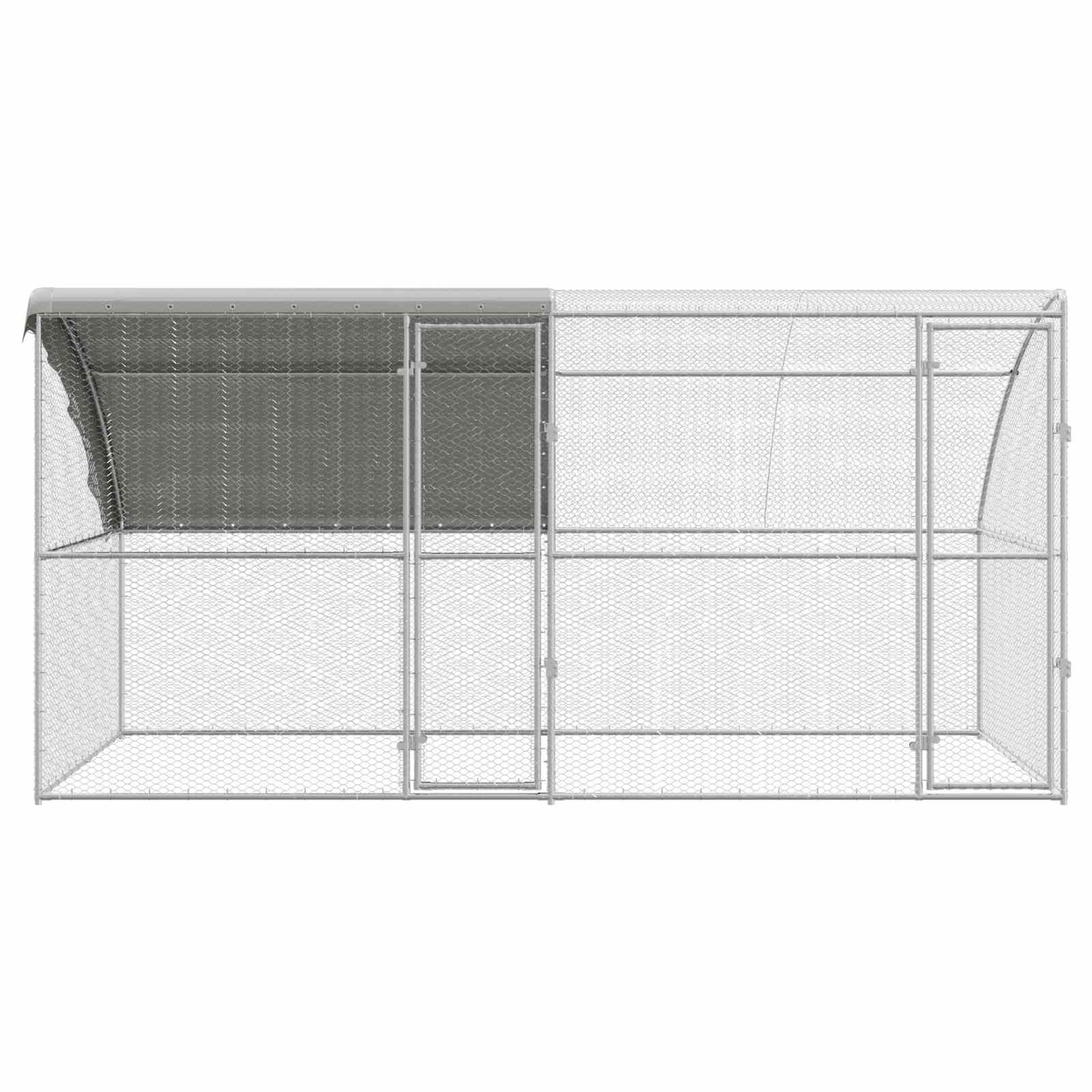 Gabbia per polli con 2 porte 2 pz Argento 400x200x200cm