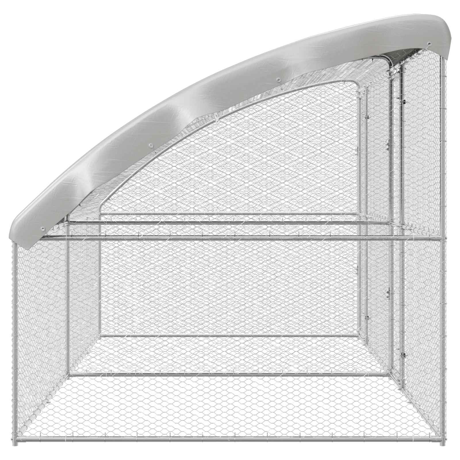 Gabbia per polli con 2 porte 2 pz Argento 400x200x200cm