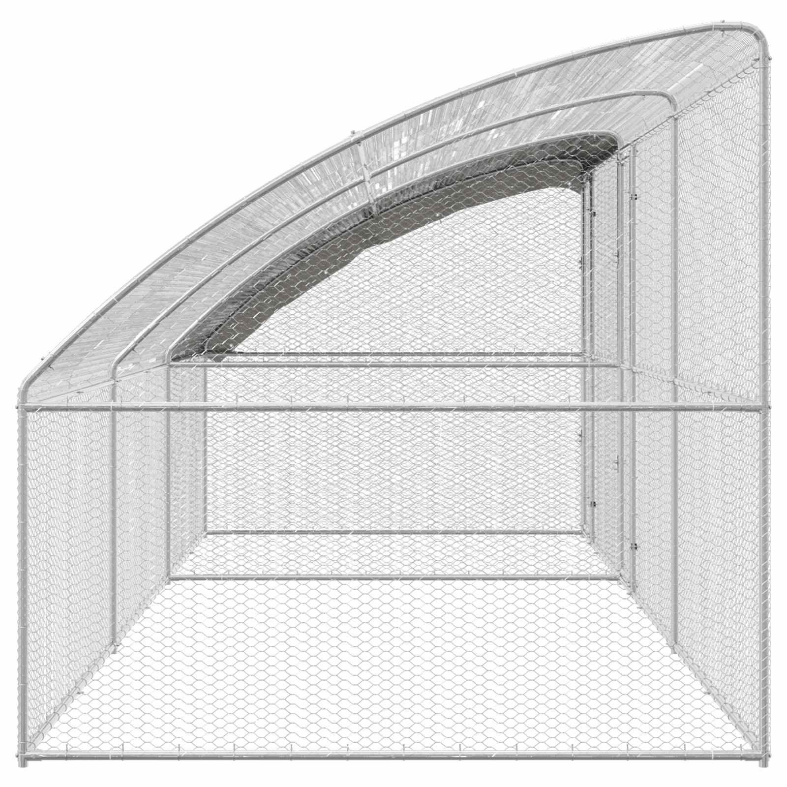 Gabbia per polli con 2 porte 3 pz Argento 600x200x200cm