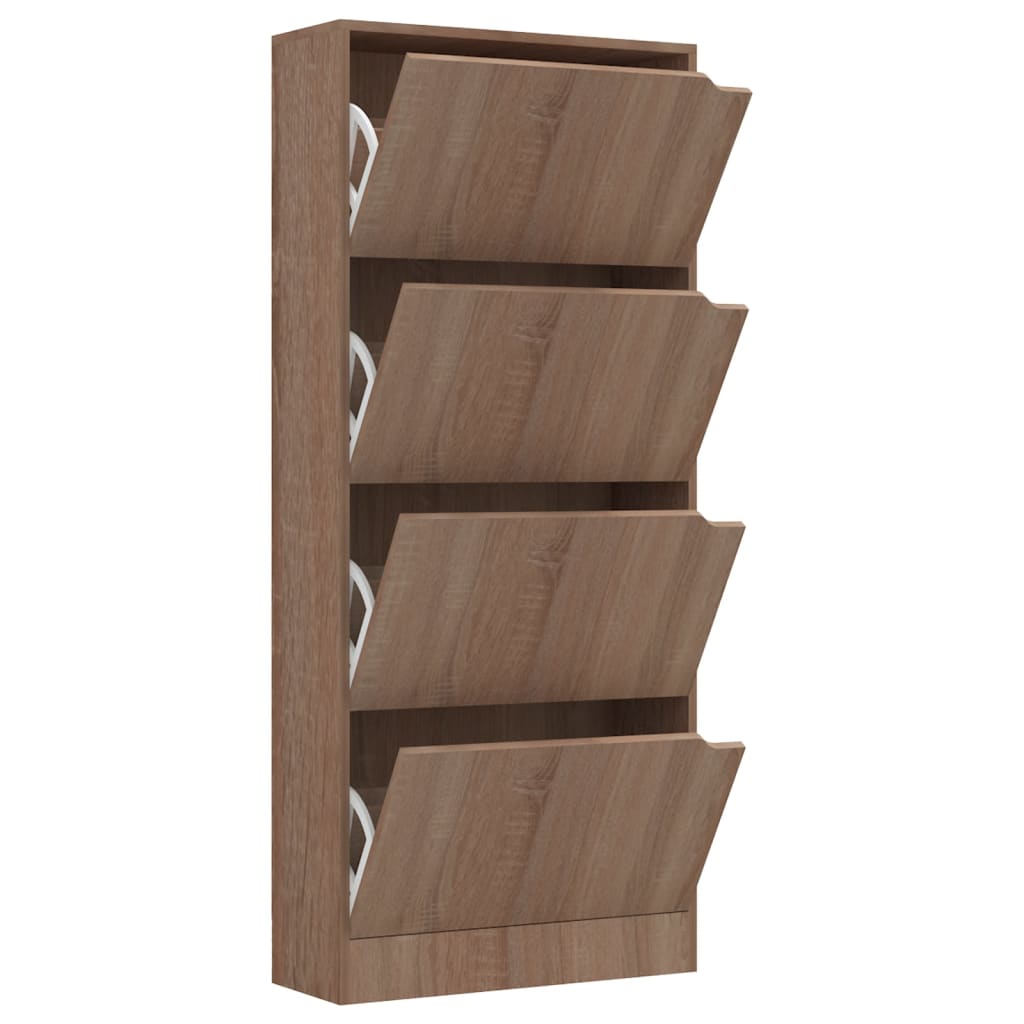 Scarpiera 4 Ante Rovere Sonoma 59x24x136 cm Legno Multistrato