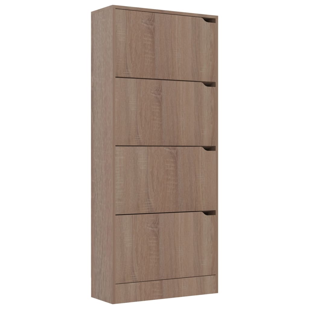 Scarpiera 4 Ante Rovere Sonoma 59x24x136 cm Legno Multistrato