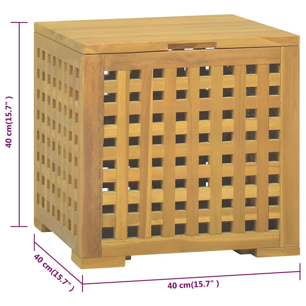 Scatola per Corde 40x40x40 cm in Legno Massello di Teak