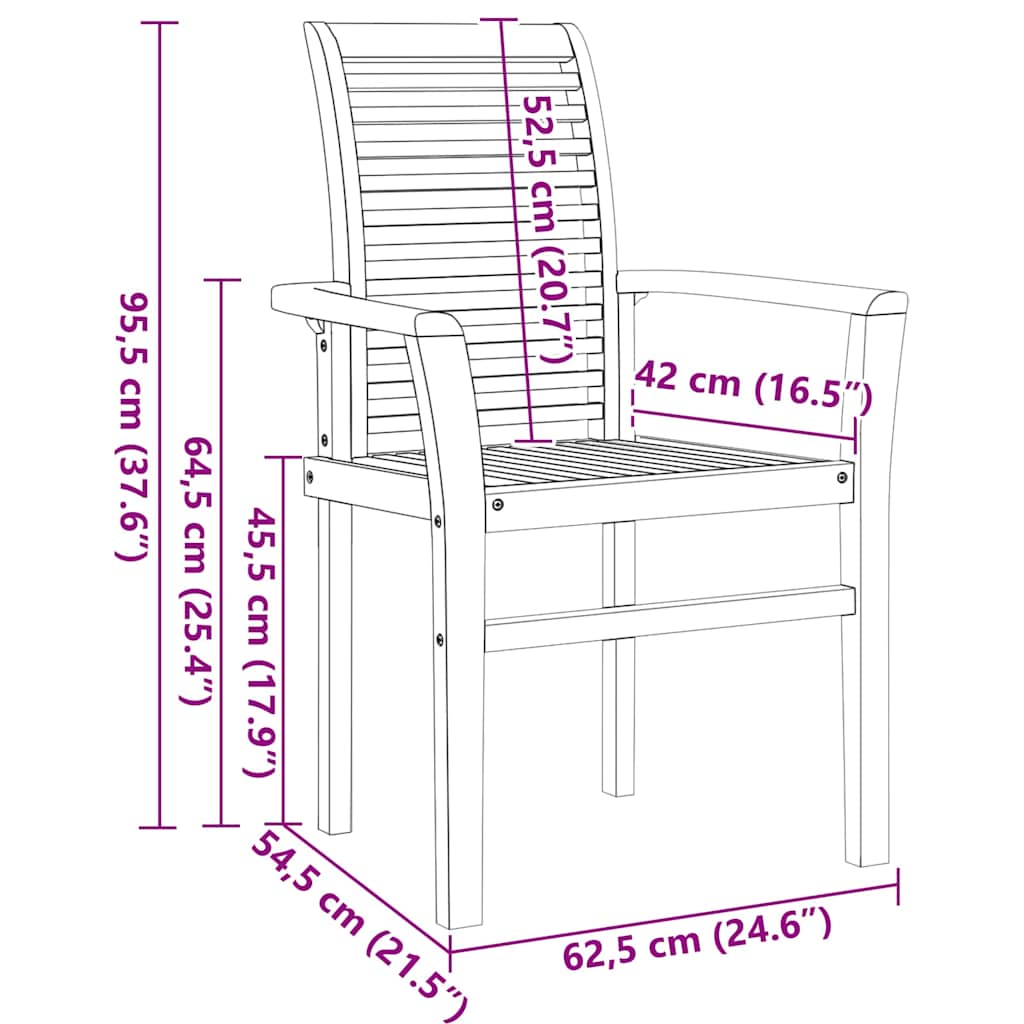 Set da Pranzo per Giardino 7 pz Marrone 200 x 100 x 75 cm