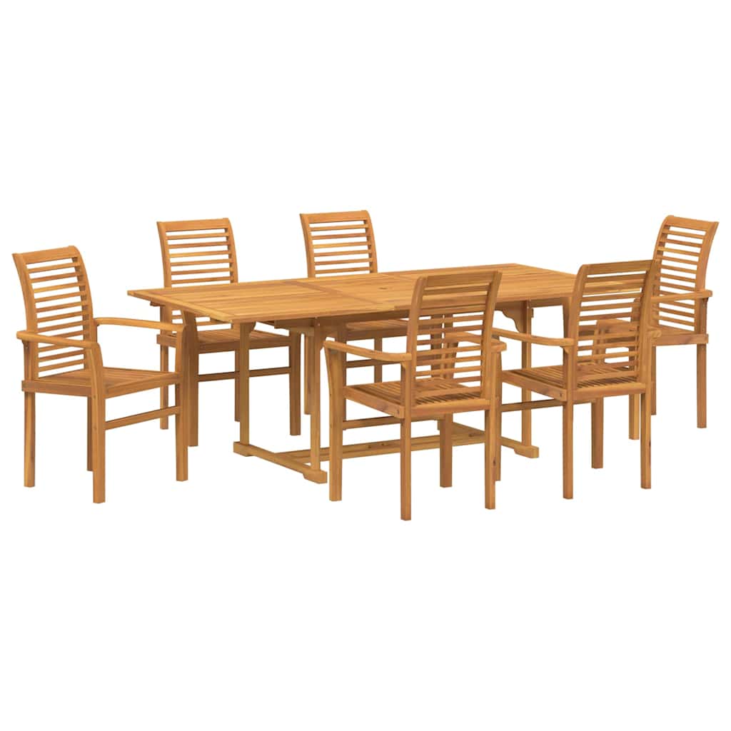 Set da Pranzo per Giardino 7 pz Marrone 200 x 100 x 75 cm
