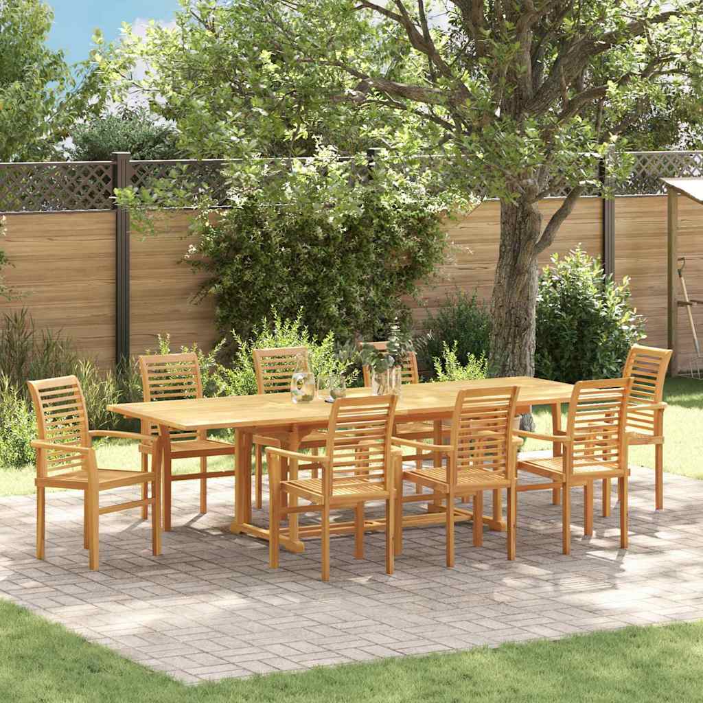 Set da Pranzo per Giardino 9 pz 280 x 100 x 75 cm