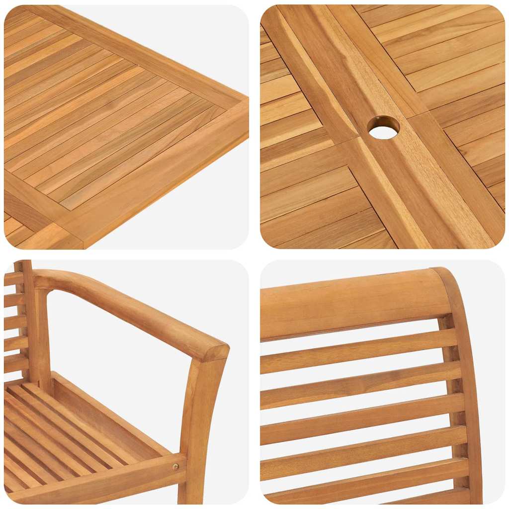 Set da Pranzo per Giardino 9 pz 280 x 100 x 75 cm