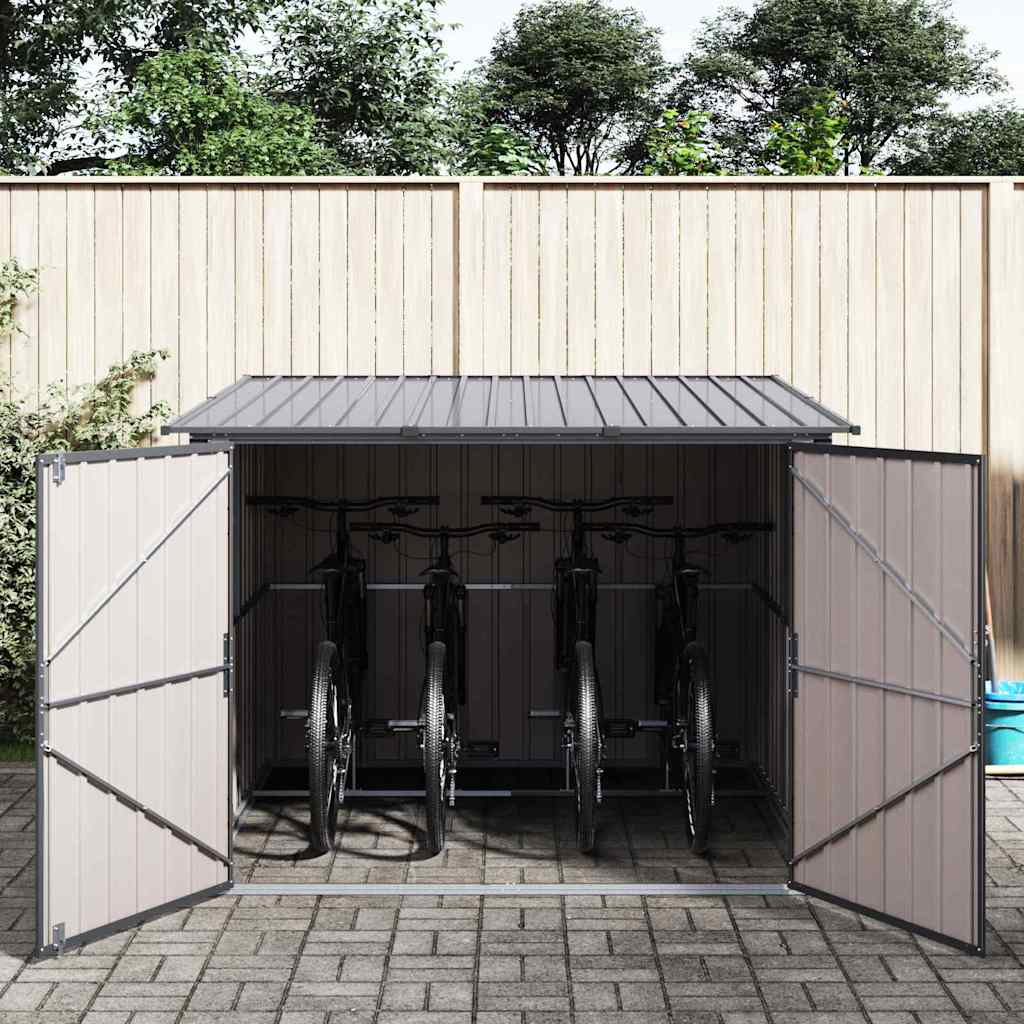 Capanno per Biciclette 3 pz Antracite 216 x 207 x 158 cm