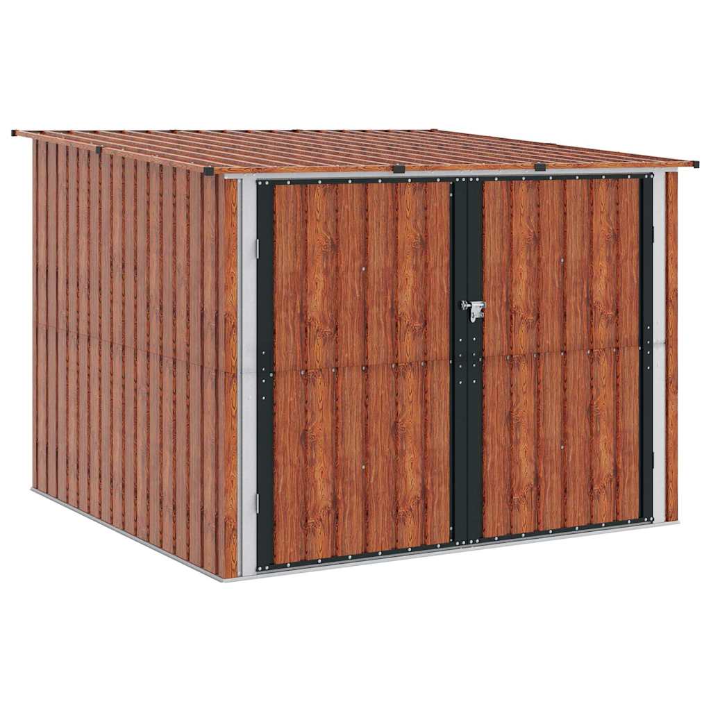 Capanno per Biciclette 3 pz Marrone 216 x 207 x 158 cm Metallo