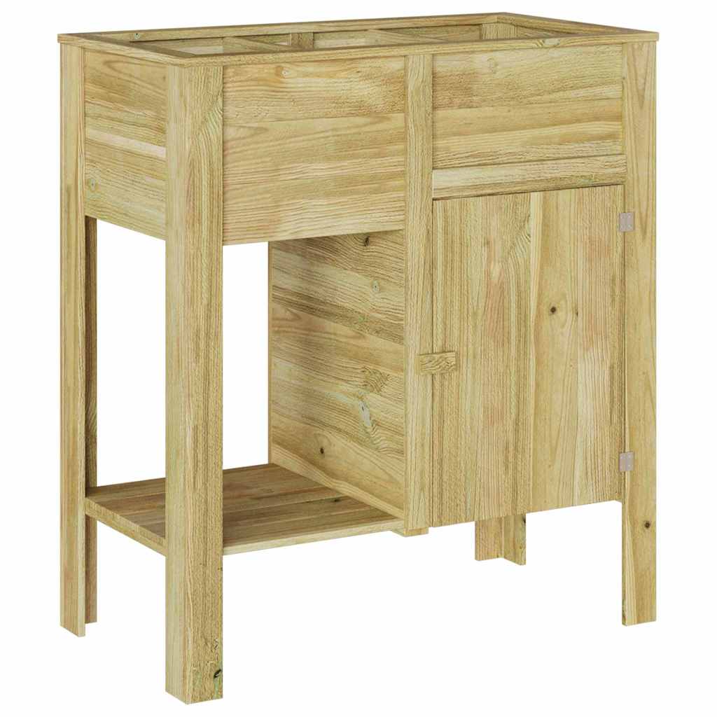 Vaso Alto Marrone Legno di Pino Impregnato