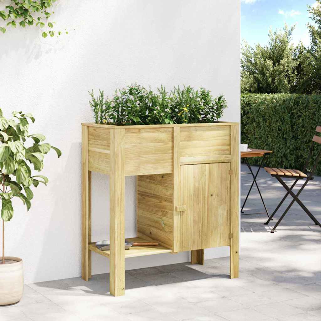 Vaso Alto Marrone Legno di Pino Impregnato