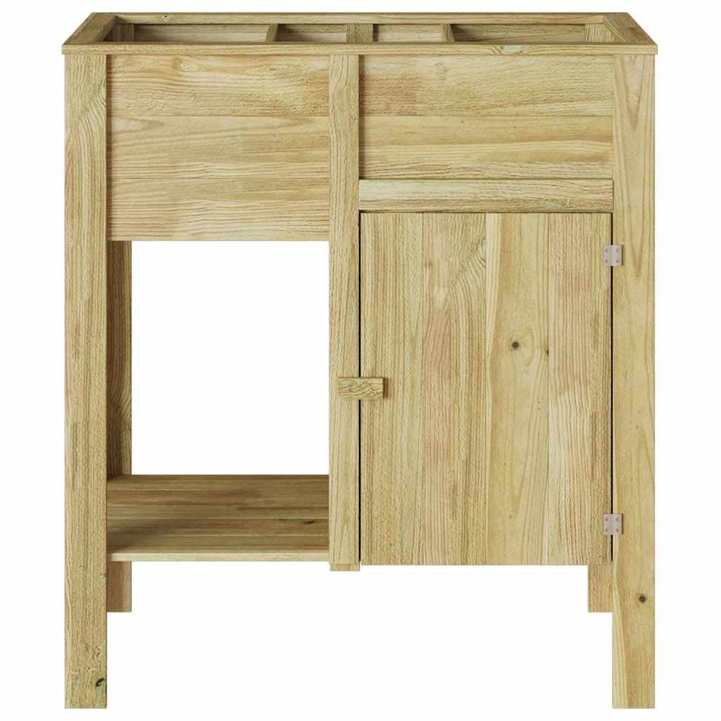 Vaso Alto Marrone Legno di Pino Impregnato