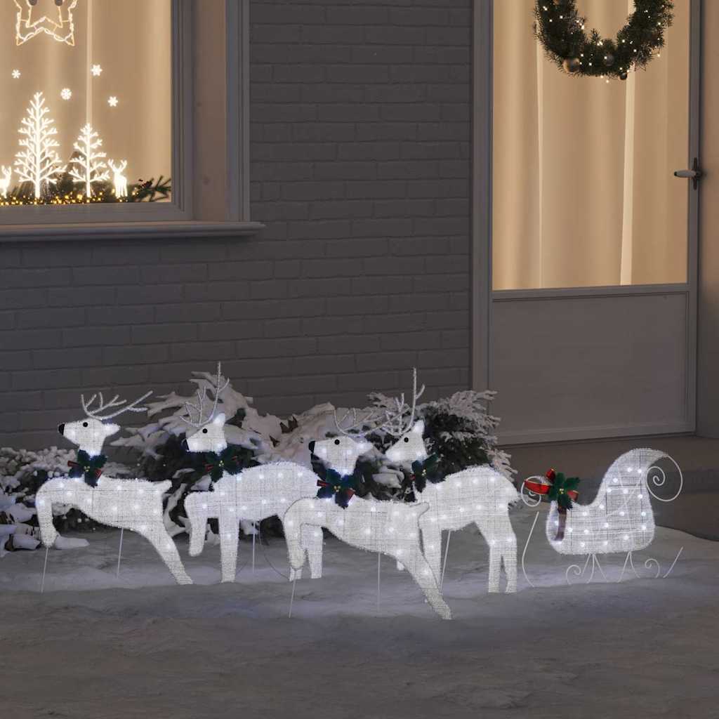 Renne LED 5 pz Argento 43 x 18 x 66 cm Tessuto