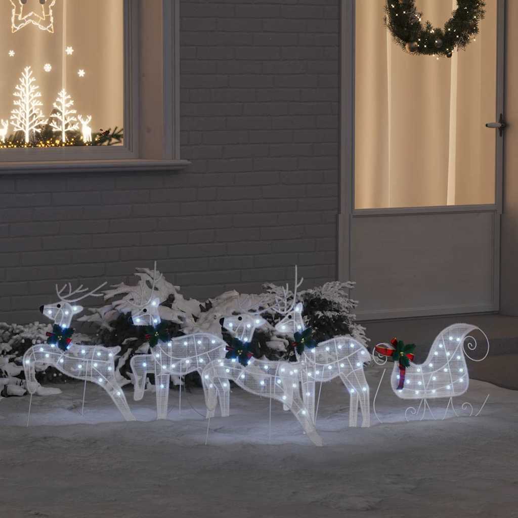 Renne LED 5 pz Bianco 43 x 18 x 66 cm Tessuto