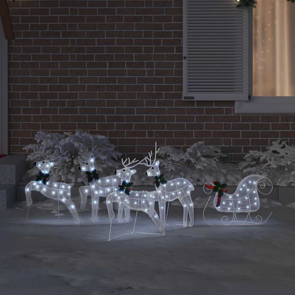 Renne LED 5 pz Bianco 43 x 18 x 66 cm Tessuto