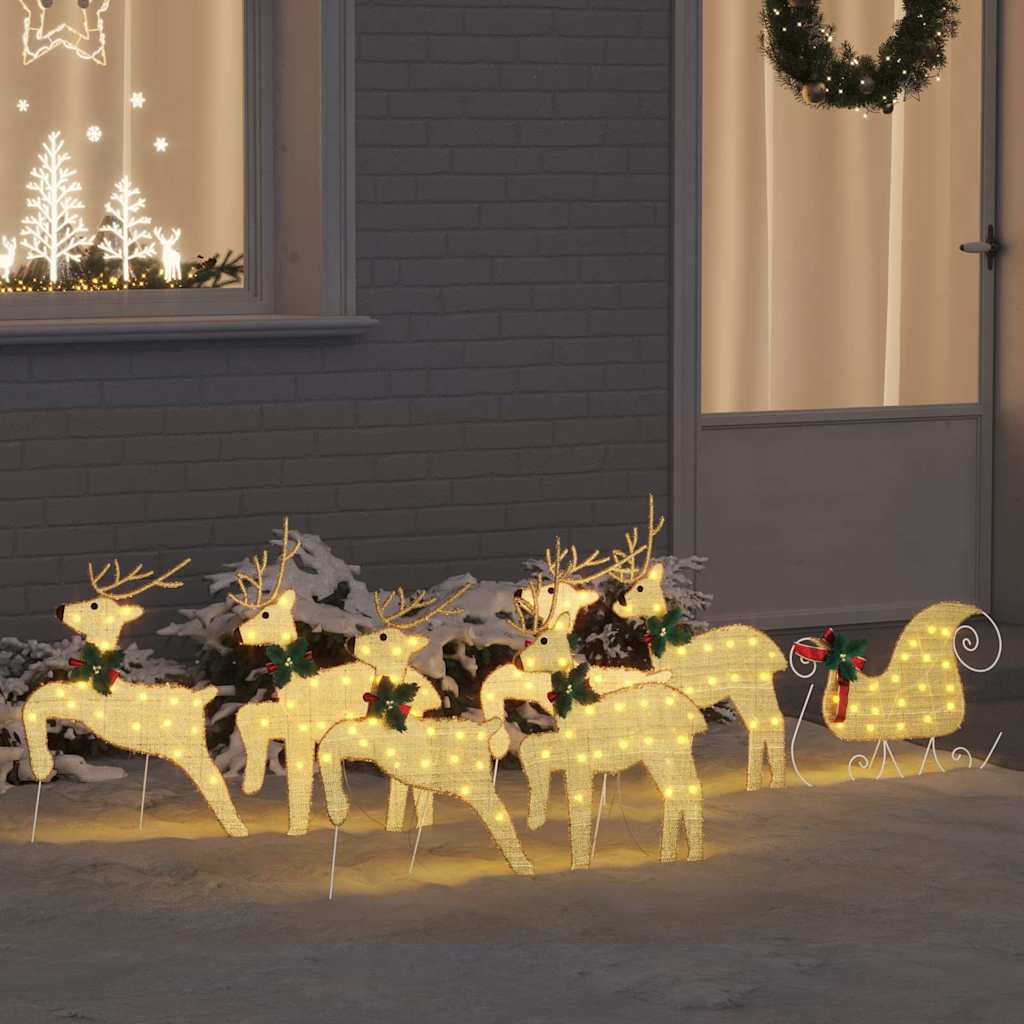 Renne LED 7 pz Oro 43 x 18 x 66 cm Tessuto