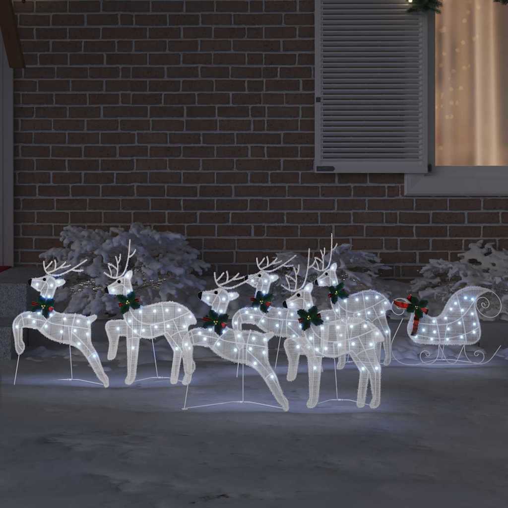 Renne LED 7 pz Bianco 43 x 18 x 66 cm Tessuto