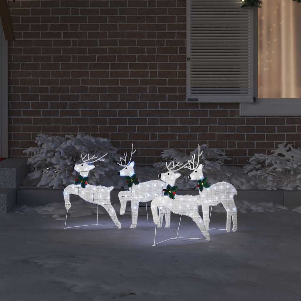 Renne LED 4 pz Argento 45 x 19 x 65 cm Tessuto
