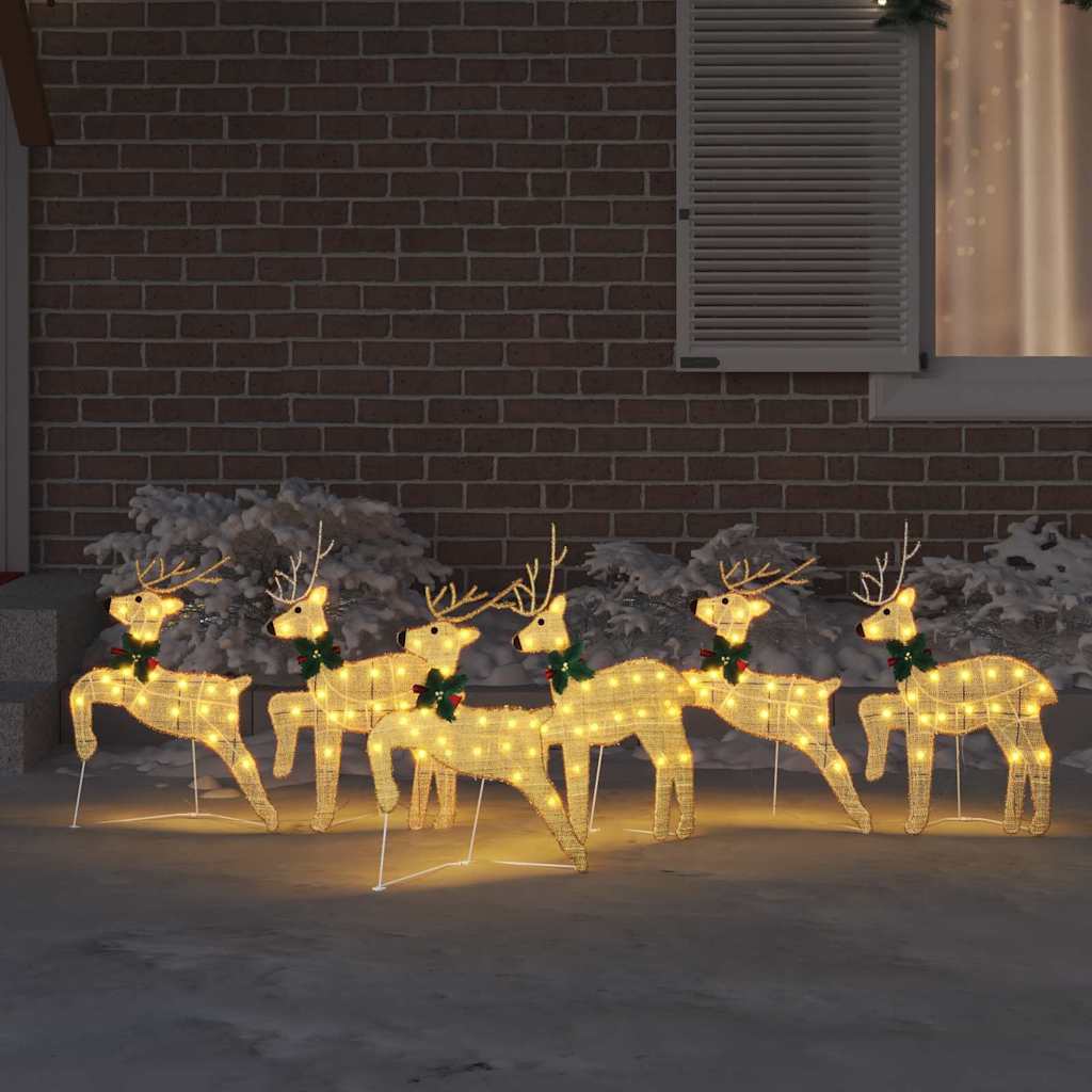 Renne LED 6 pz Oro 45 x 19 x 65 cm Tessuto