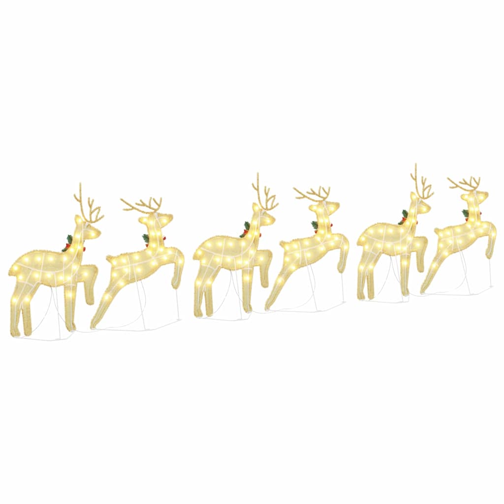 Renne LED 6 pz Oro 45 x 19 x 65 cm Tessuto