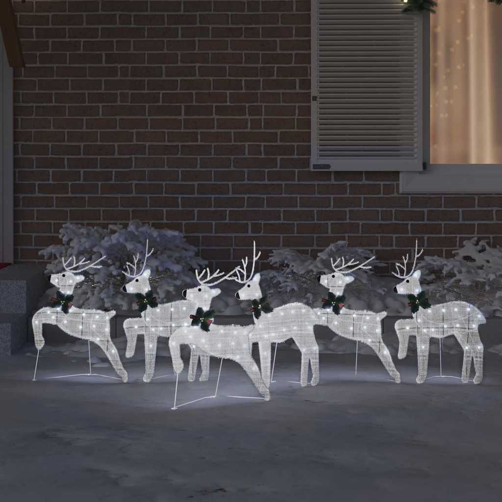 Renne LED 6 pz Argento 45 x 19 x 65 cm Tessuto