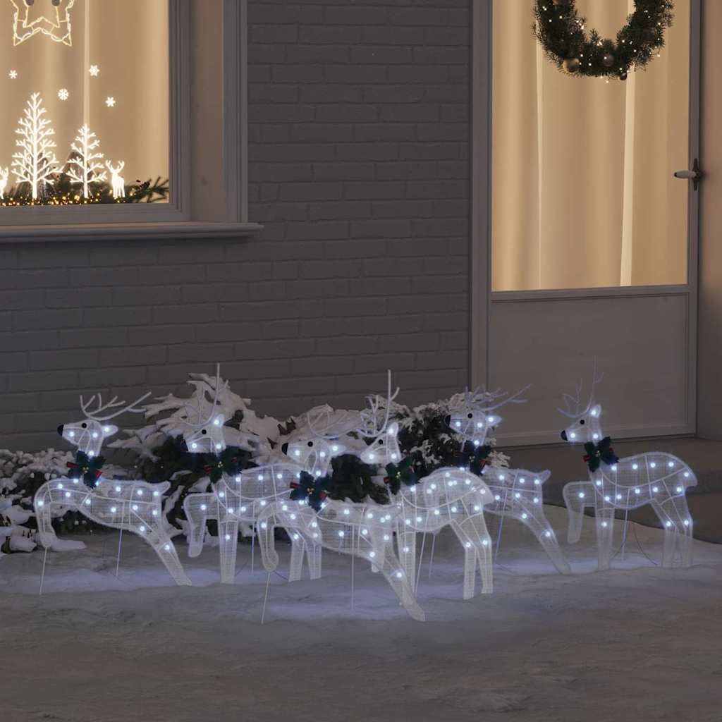 Renne LED 6 pz Bianco 45 x 19 x 65 cm Tessuto