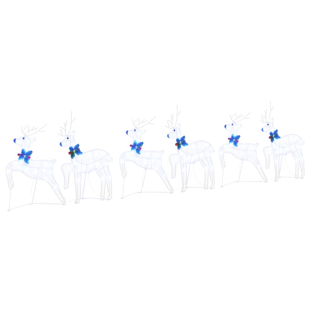 Renne LED 6 pz Bianco 45 x 19 x 65 cm Tessuto