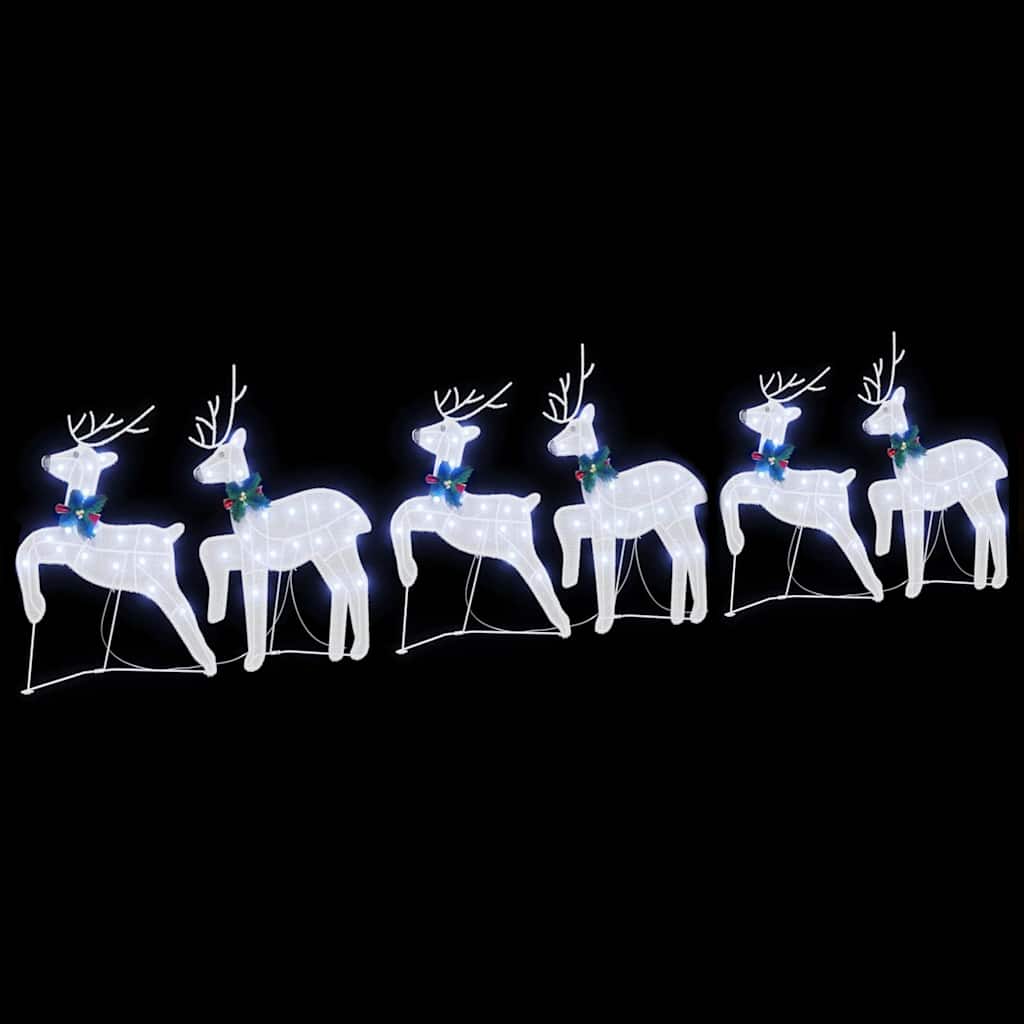 Renne LED 6 pz Bianco 45 x 19 x 65 cm Tessuto