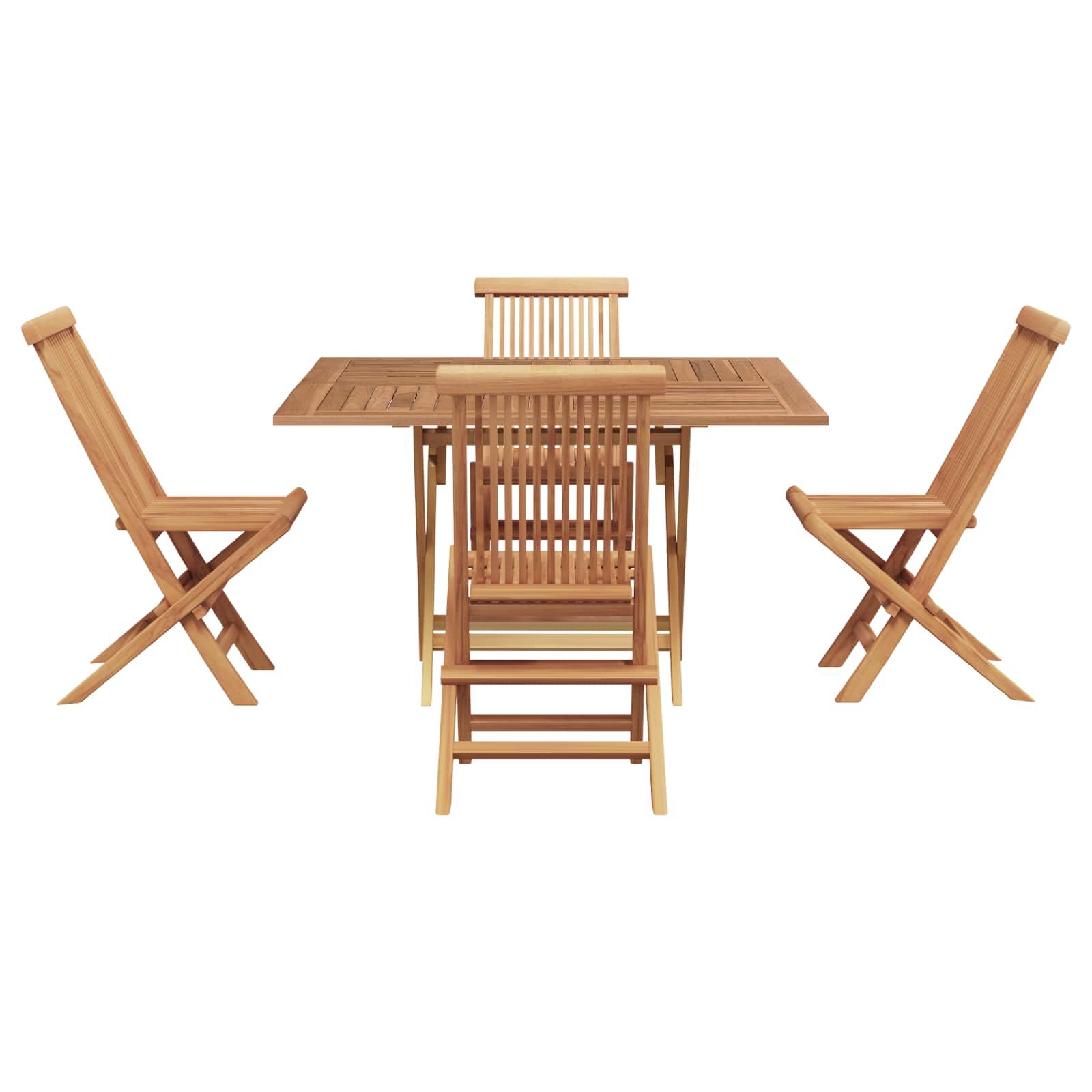 Set da Pranzo per Giardino Marrone Legno Teak Massello